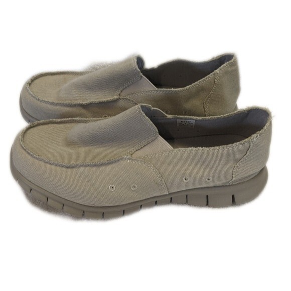 Propet men\'s slip-on sneakers loafers lightweight khaki tan gray/beige - 9